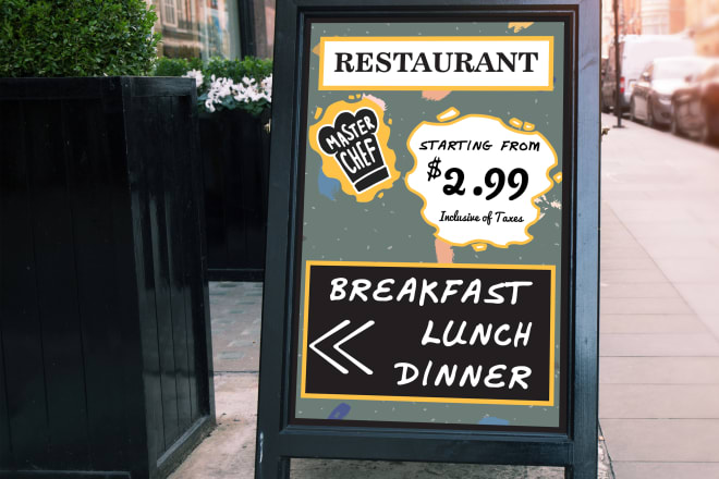 I will design yard sign, signage or signboard, billboard banner and sandwich board