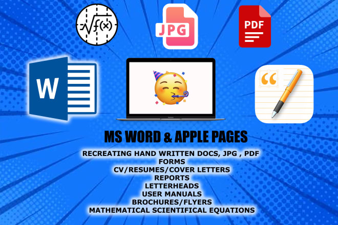 I will design your document in apple pages, ms word