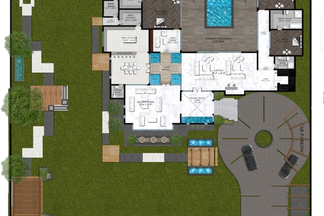 I will design your floor plan and photoshop render