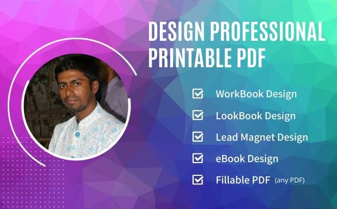 I will design your PDF workbook, lead magnet, fillable pdf, lookbook, ebook documents