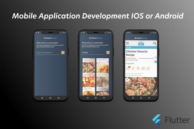 I will develop a flutter recipe app for mobile and web using recipe API