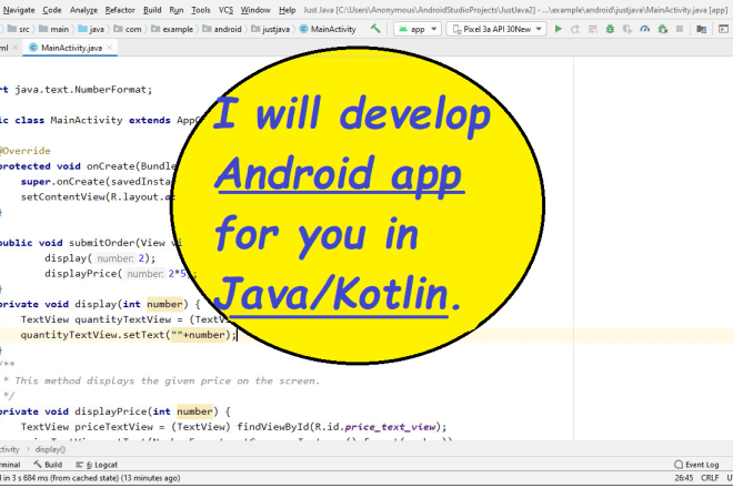 I will develop an android app or will be your android app developer