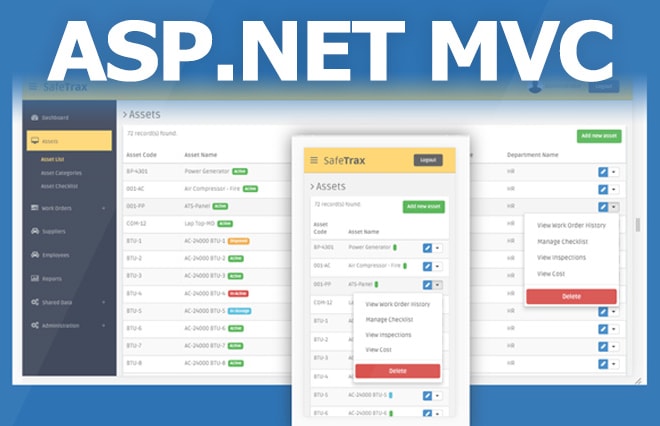 I will develop asp dot net and mvc web application with sql databases