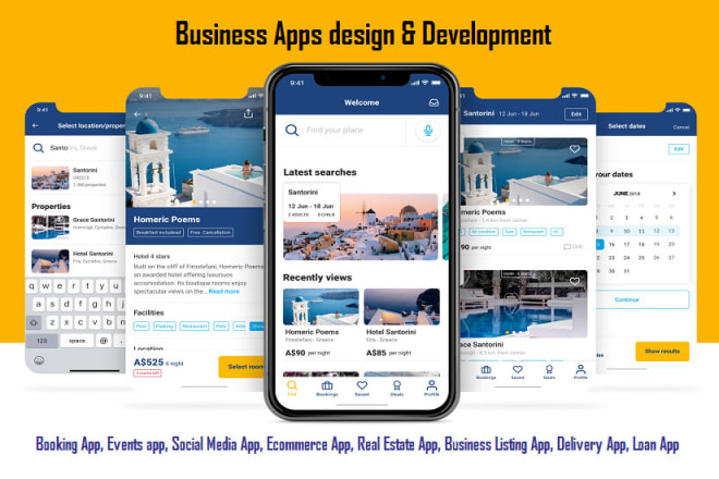 I will develop booking app for hotel, cab, events, restaurant, food, tickets, travel