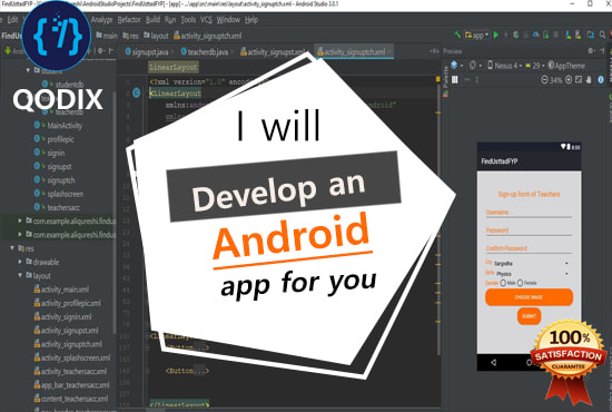 I will develop custom android app in android studio