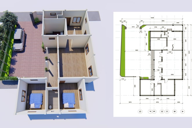 I will do 3d floor plan, 3d cad from point cloud, sketch, draft