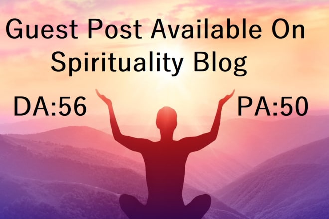 I will do a guest post on my spirituality blog