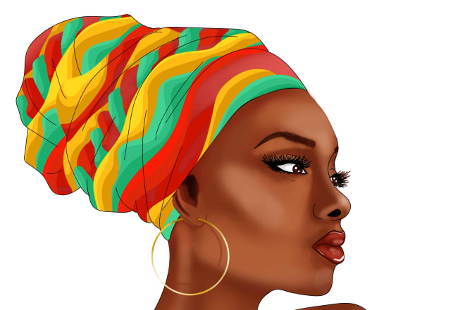 I will do african american women art and logo commission
