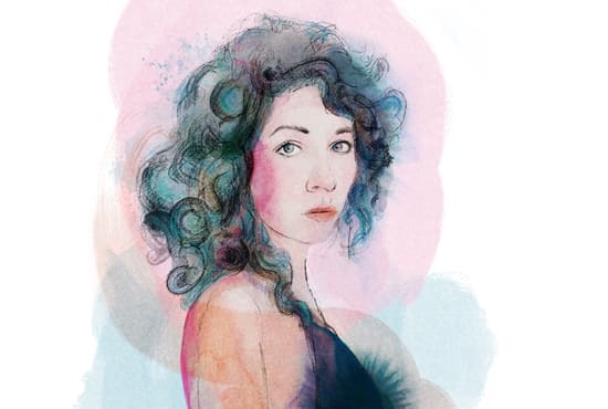 I will do artistic portraits watercolor mixed media