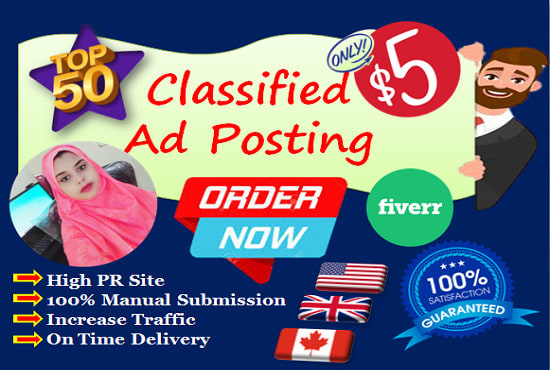 I will do classified ad posting on top USA,UK, canada ad sites