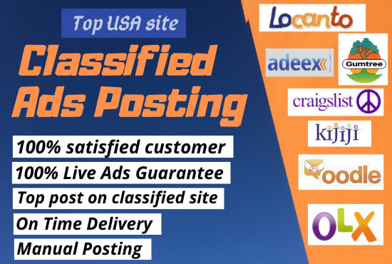 I will do classified ads posting in USA top rated sites