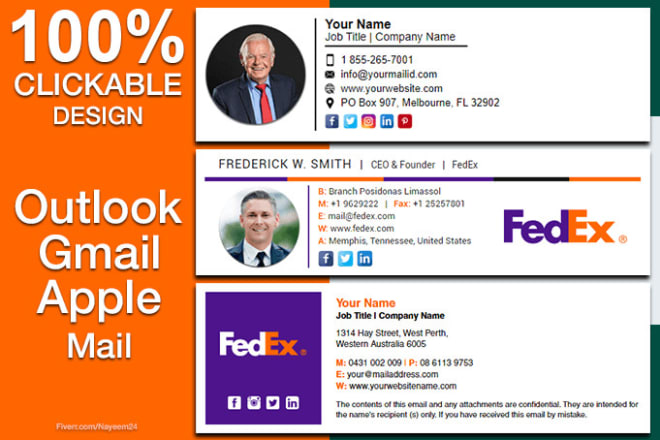 I will do custom clickable HTML email signature design