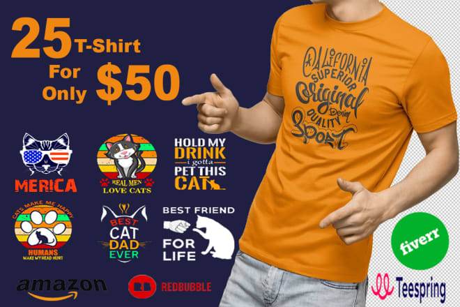 I will do custom t shirt and bulk t shirt design for teespring