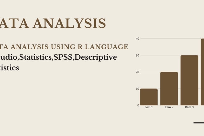 I will do data analysis using r language, spss, statistics