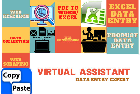 I will do data entry, copy paste, web research, file conversion and data scraping