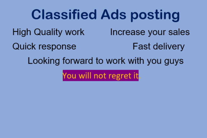 I will do free classified ad posting