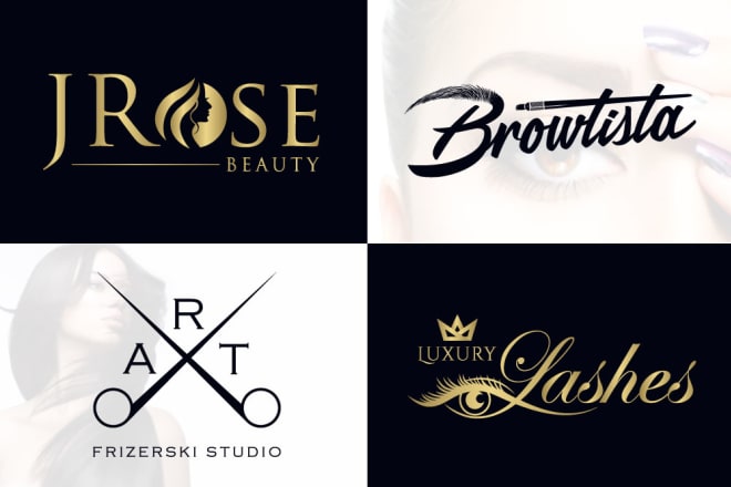 I will do hair salon eyelash eyebrow cosmetics and beauty logo