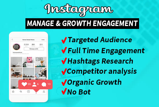 I will do instagram marketing for organic growth and page engagement