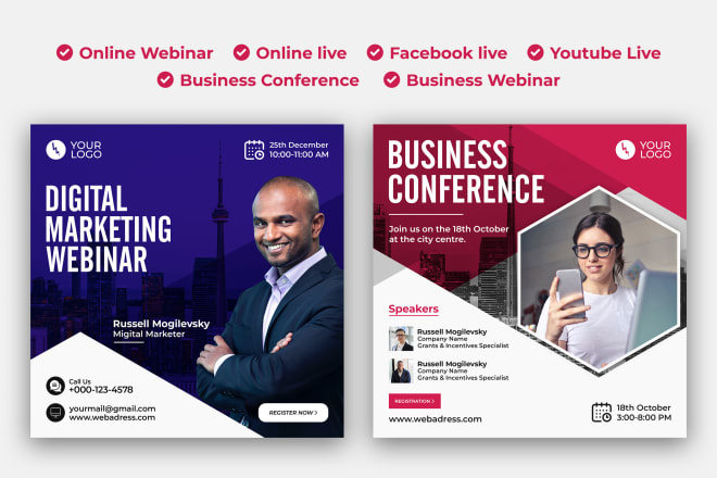 I will do online webinar business conference social media post