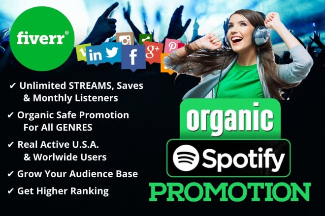 I will do organic spotify music promotion