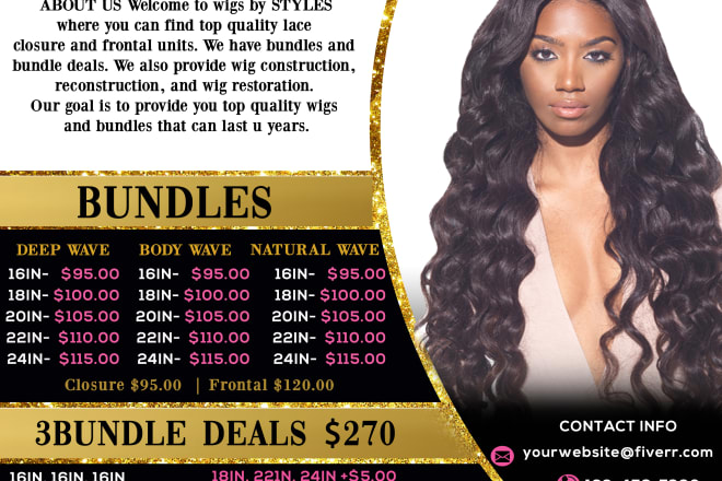 I will do salon, spa, gym, price menu or any service price list