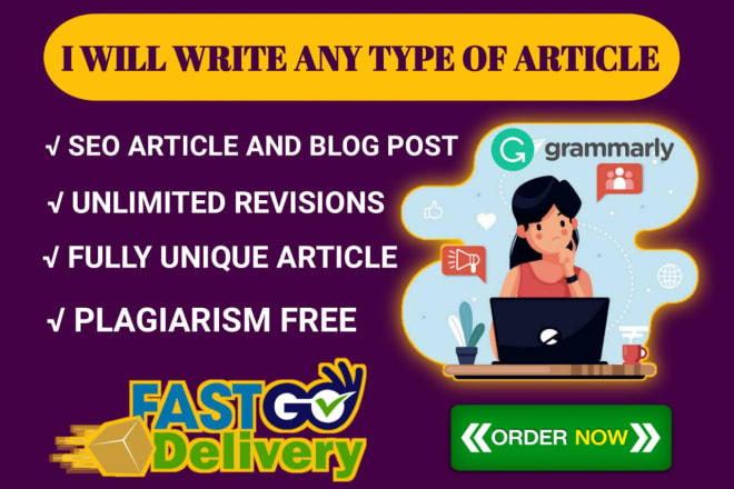 I will do SEO article writing, website content and blog writing