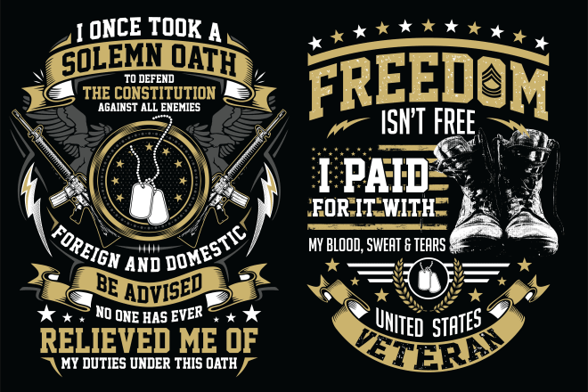I will do vintage flag or veteran military army t shirt