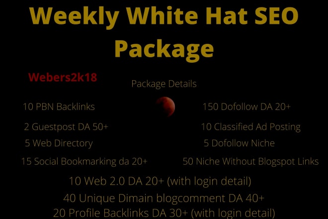 I will do weekly whitehat SEO package