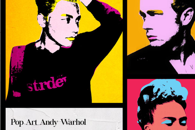 I will do your portrait like andy warhol pop art