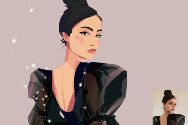 I will draw a disney cartoon style portrait