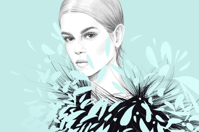 I will draw a fashion portrait, digital illustration