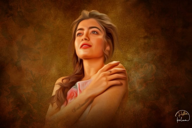 I will draw a printable, realistic oil painting portrait