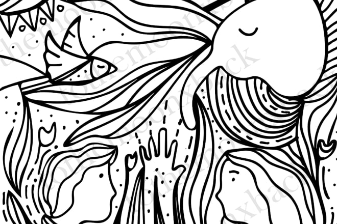 I will draw a simple doodle art illustration of animals