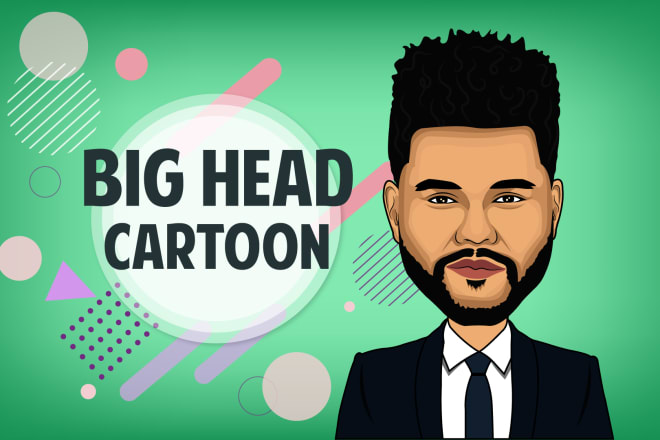 I will draw big bobble head cartoon caricature of you