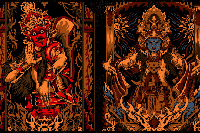 I will draw dark art illustration with hand drawn style