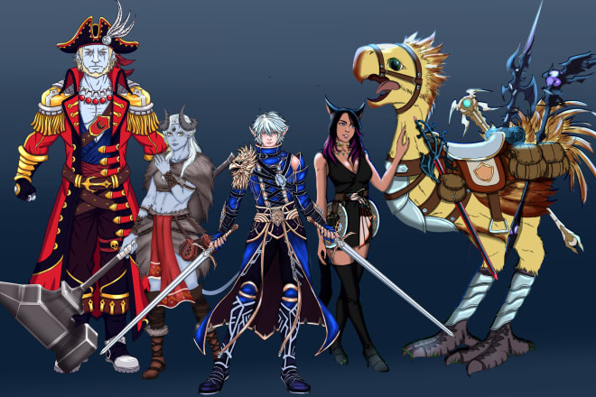 I will draw detailed sketch for character design, and illustration