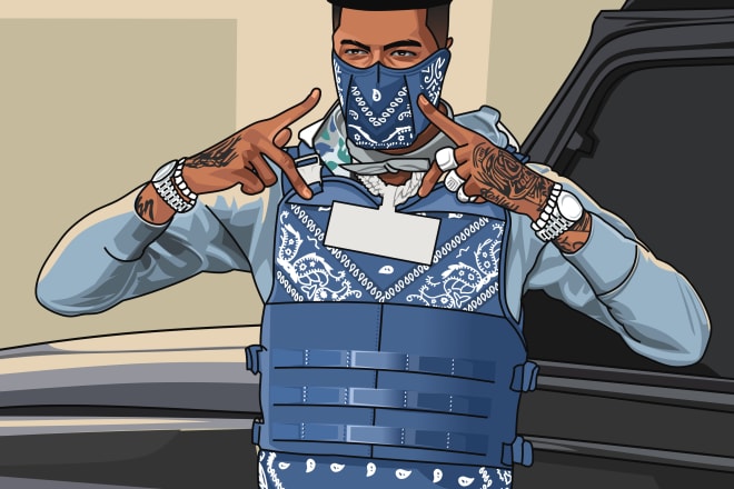 I will draw gta style vector art cartoon from your photo