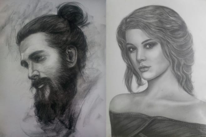 I will draw premium pencil and charcoal portrait