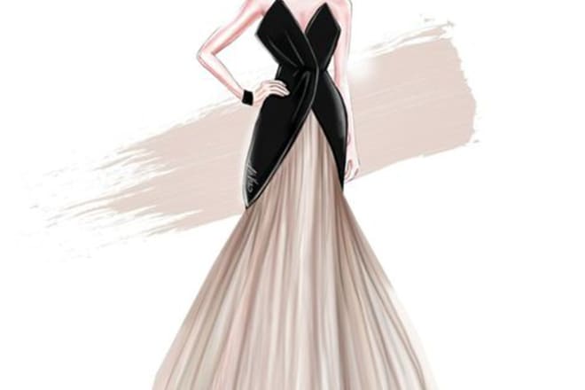 I will draw professional fashion illustration