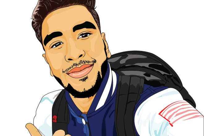 I will draw realistic vector portrait and cartoon from photo
