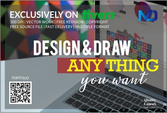 I will draw, redesign, and illustrate any logo and graphic design