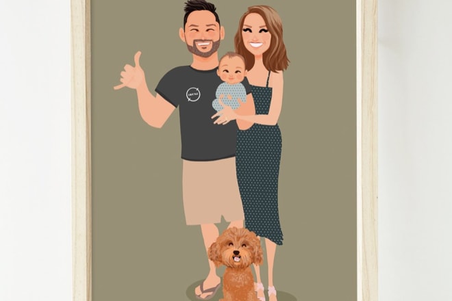I will draw simple illustration for family