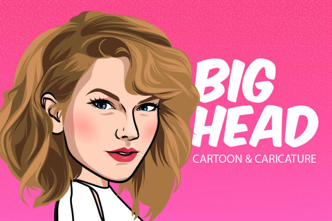I will draw you into big head cartoon caricature