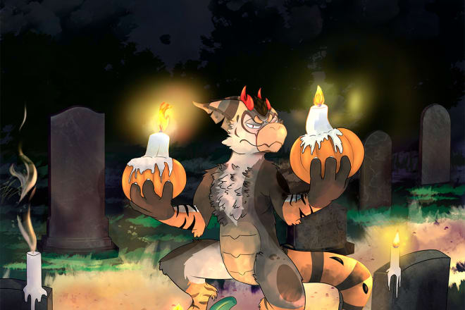 I will draw your furry character in my style