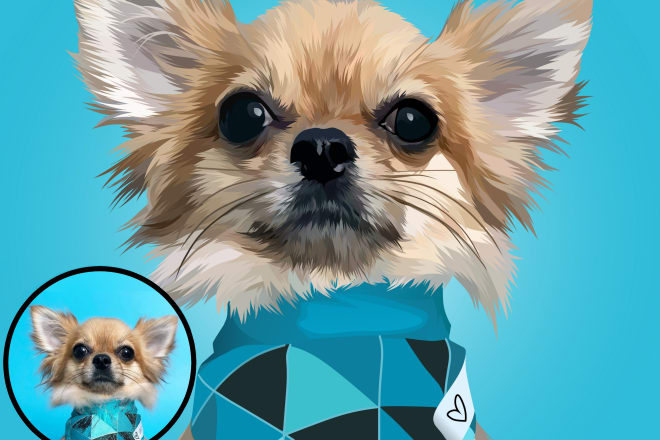 I will draw your pet into vector art cartoon