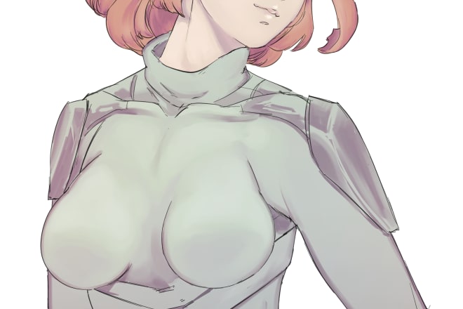 I will draw your waist up character in a colorful anime style fully shaded