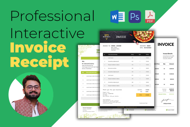 I will edit or design professional invoice, receipt or letterhead