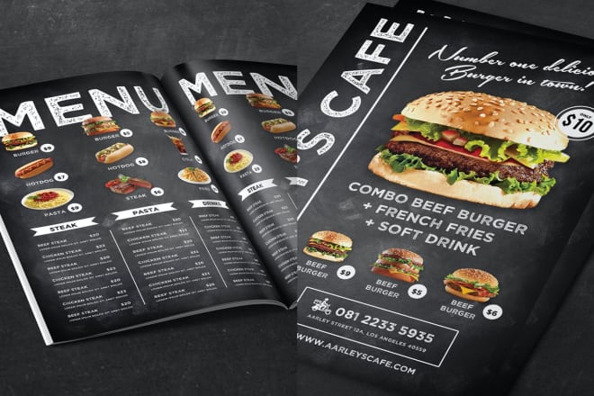 I will elegant restaurant menu design