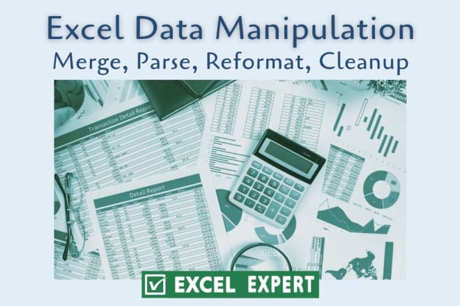 I will excel csv data manipulation, merge, cleanup, formatting