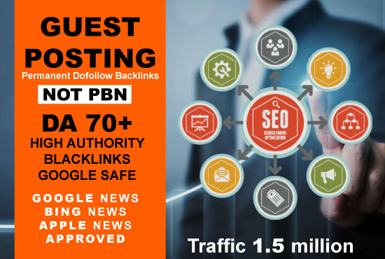 I will guest post on da70 google news site permanent dofollow links